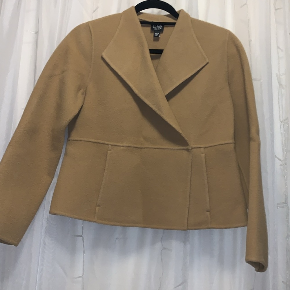 Eileen Fisher Acorn Asymmetrical Shaped Jacket - Picture 3 of 7